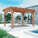 10 Ft. X 14 Ft. Traditional All Cedar Wood Outdoor Patio Pergola Shade Structure